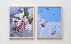 Untitled VII and VI Diptych. Paintings. From the Medium - Screen Time series