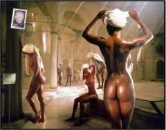 Hamami (Istanbul) & Paris, Diptych, From the Mani- Cartes Postales series.