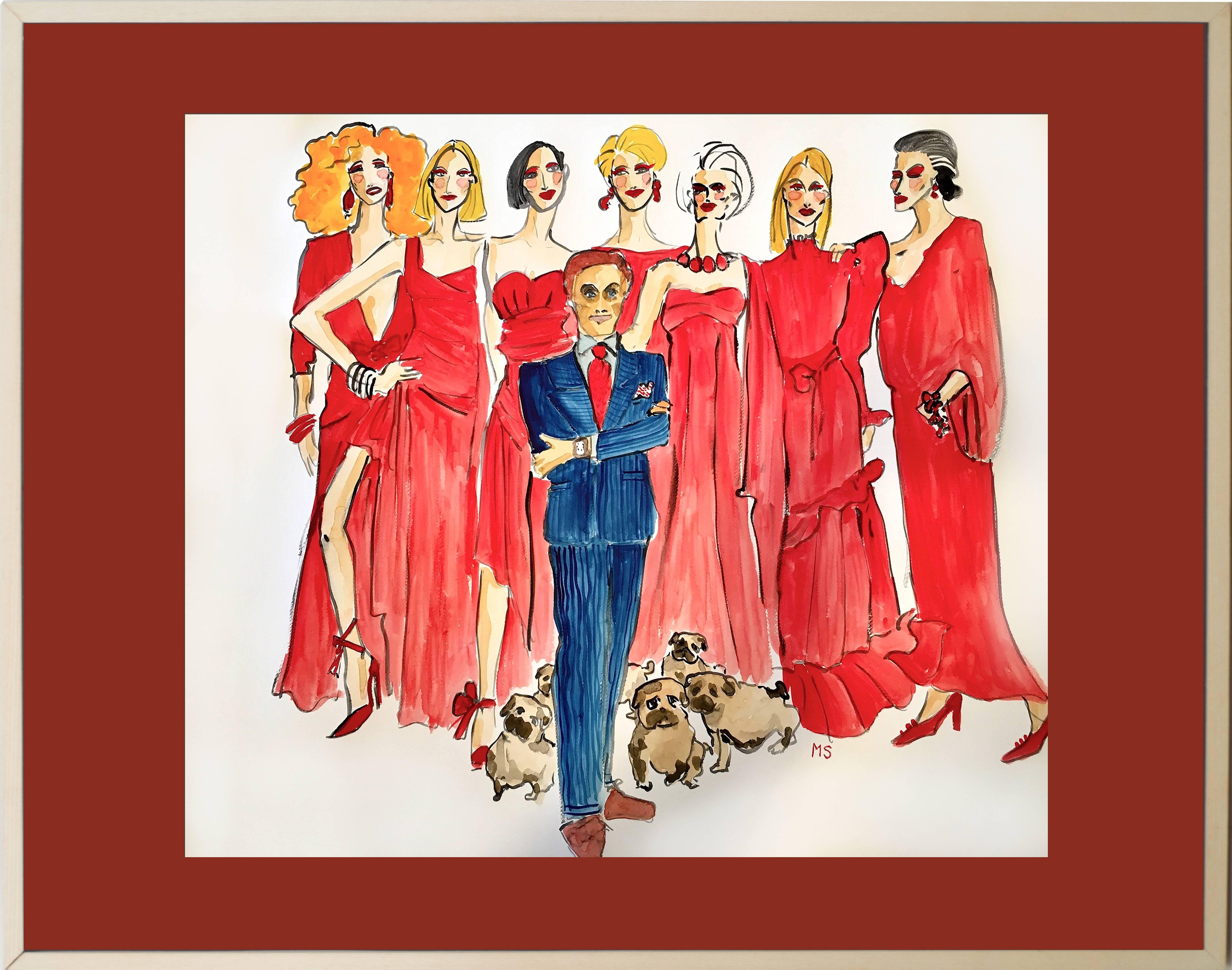 Manuel Santelices Figurative Art - Valentino and his Muses