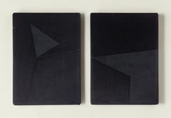 Small Soft Form A & B, Dyptich. From Achromatic velour paintings series