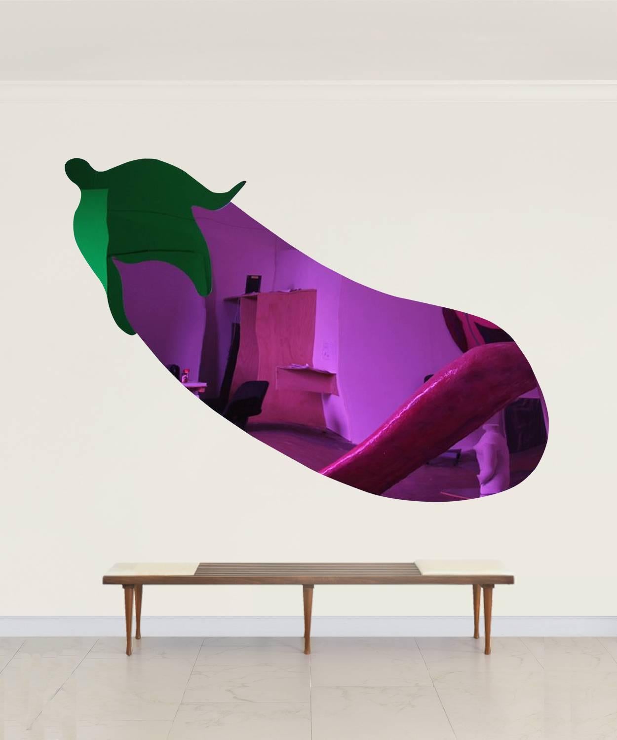 Quiereme Duro (Love Me Hard) -Purple Plexiglass Mirror wall Sculpture - Mixed Media Art by Bernadette Despujols