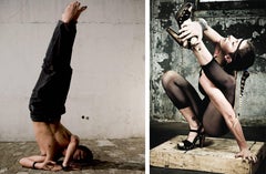 Half Angels Half Demons #23 and #22 Yoga posture portraits color photographs