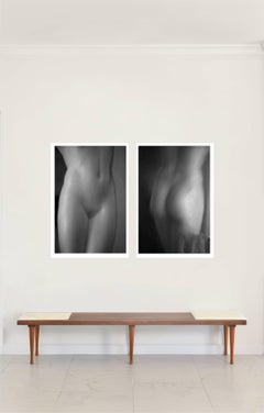 Römische Statuestudie 7 und 8, Schwarz-Weiß-Akt- Diptychonfotografie