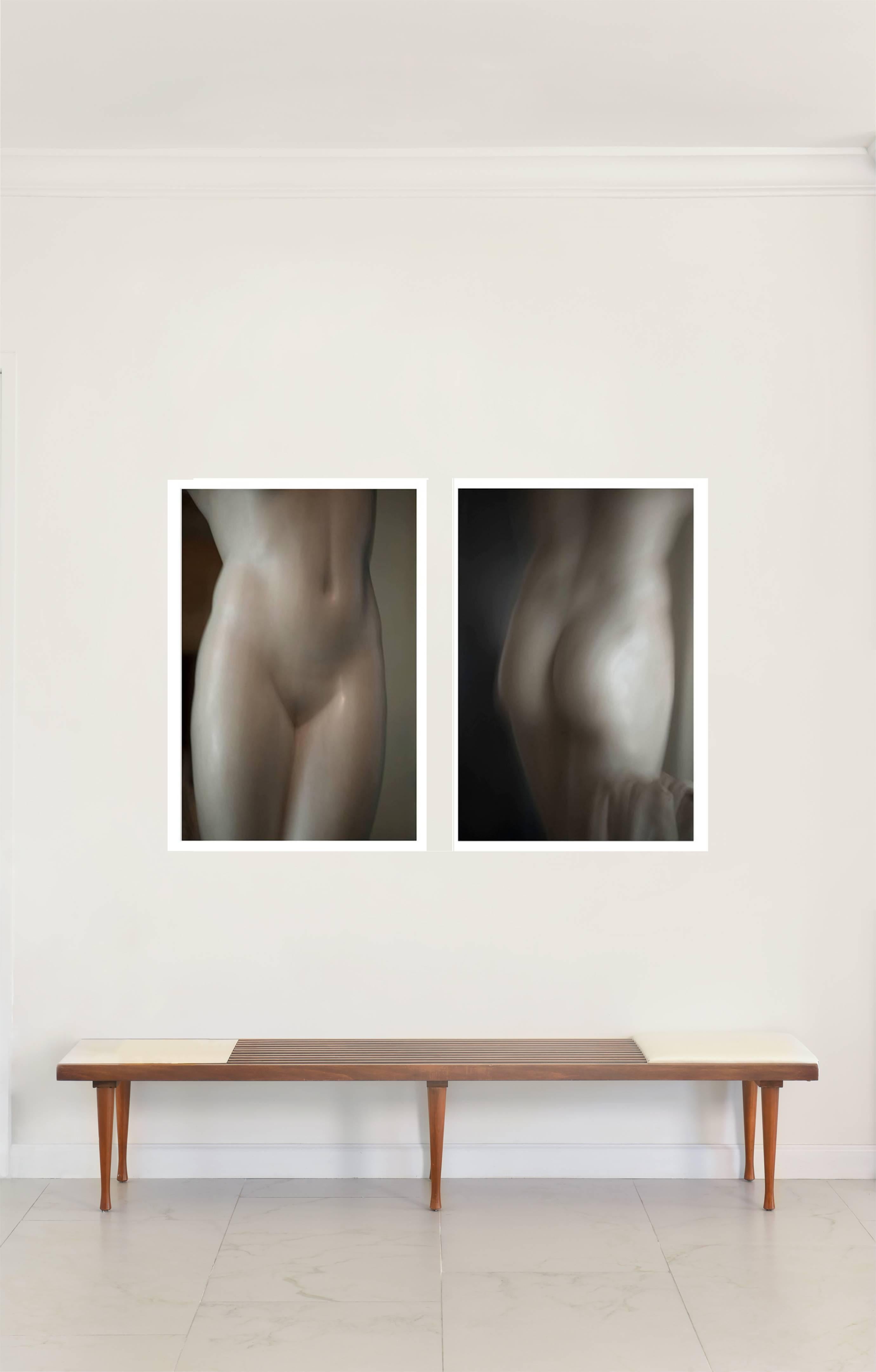 Roman Statue Study 7 & 8, Nude Color Diptych Limited edition  Photograph For Sale 1