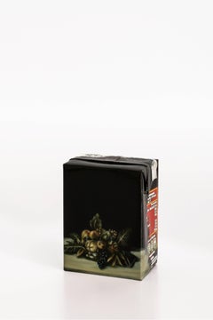Untitled #9 from 'Biotá' series, Still Life Painting on Cardboard Box
