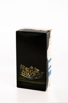 Untitled #12 from 'Biotá' series, Still Life Painting on Cardboard Box