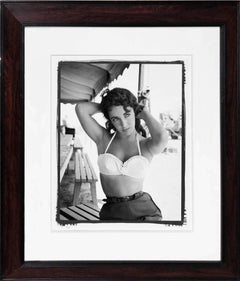 Elizabeth Taylor with bustier No.2 on the set of 'Giant', Platinum Print, 1955