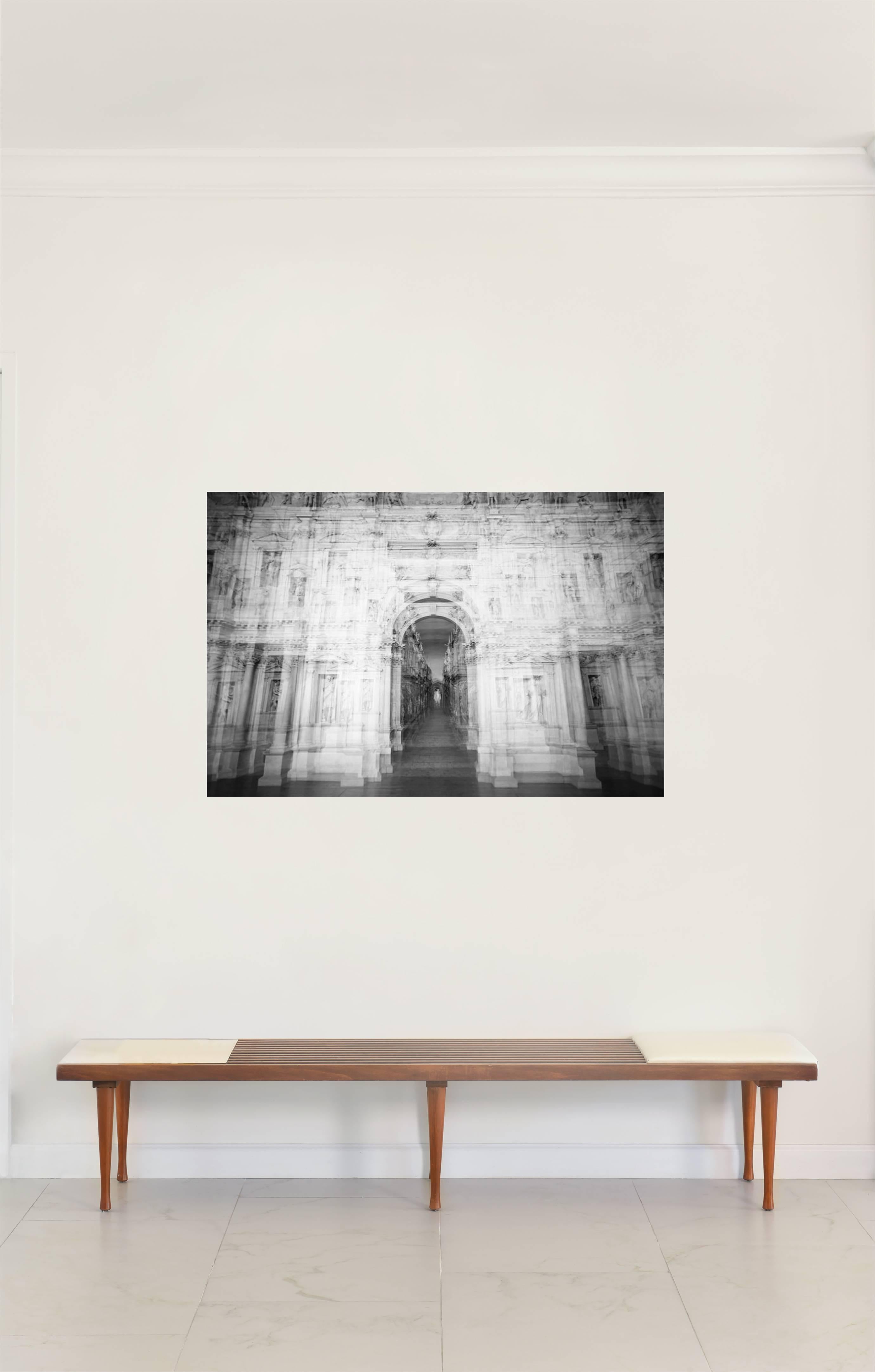 Teatro Olimpico - Vicenza, Abstract architectural  Black and White photograph - Photograph by Magda Von Hanau