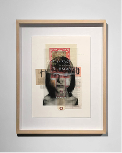 Don't Forget to Breathe Again, Mixed Media Collage Portrait