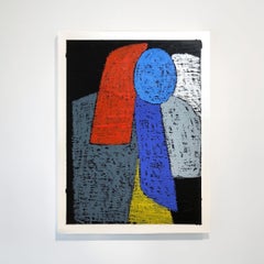 Formas, oil on paper. Abstract painting