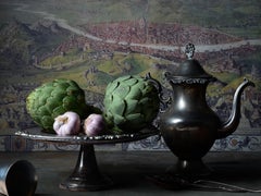 Alcachofas con Tetera. From The Bodegones still life color photography  series