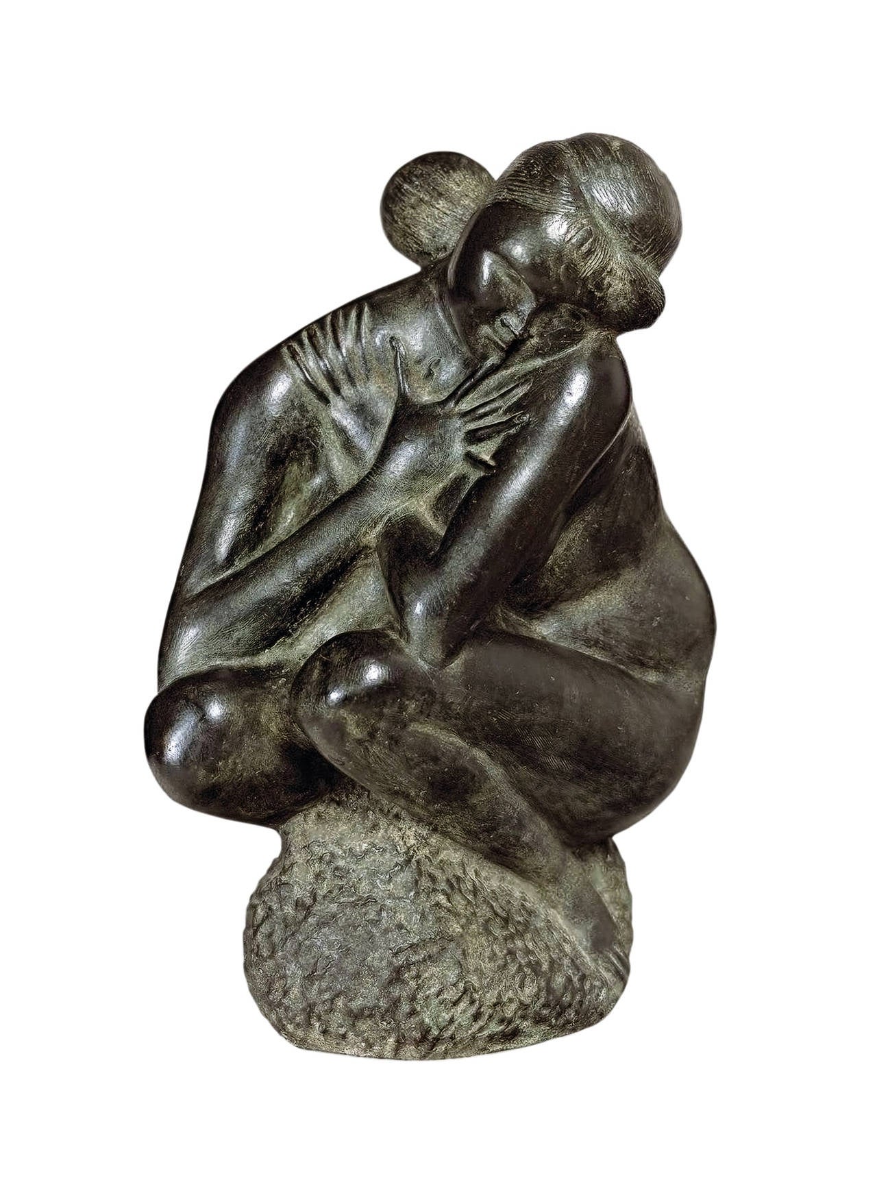 Emilio Greco Nude Sculpture - Squatting figure
