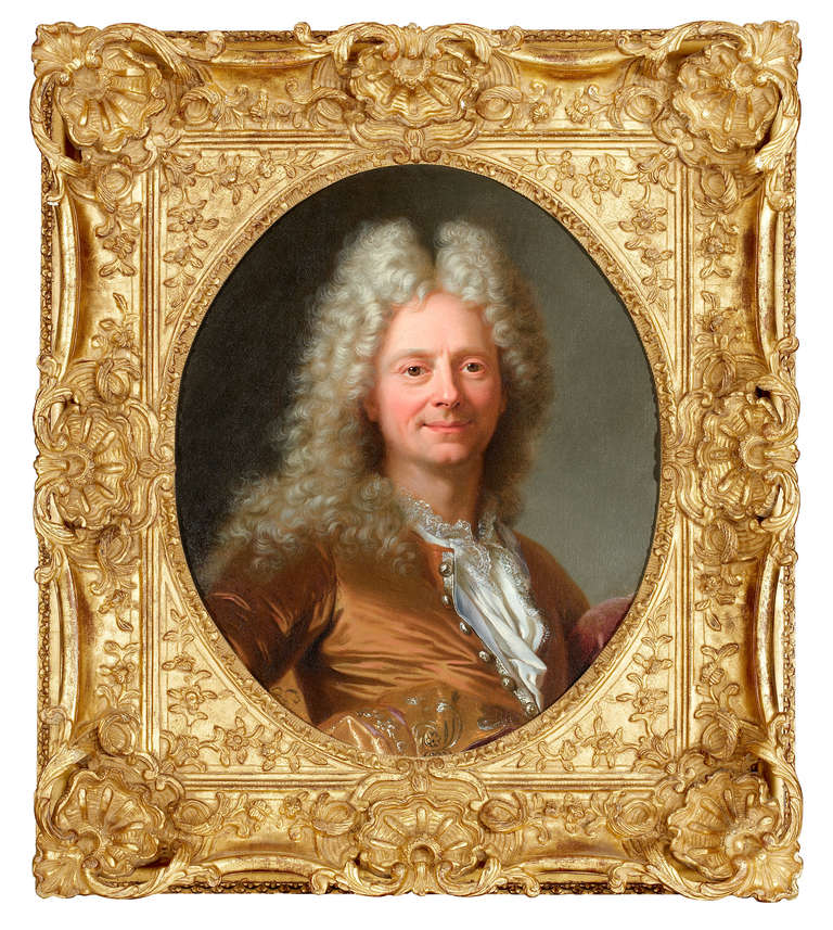 Hyacinthe Rigaud Portrait Painting - Portrait of a Nobleman with Full-Bottomed Wig