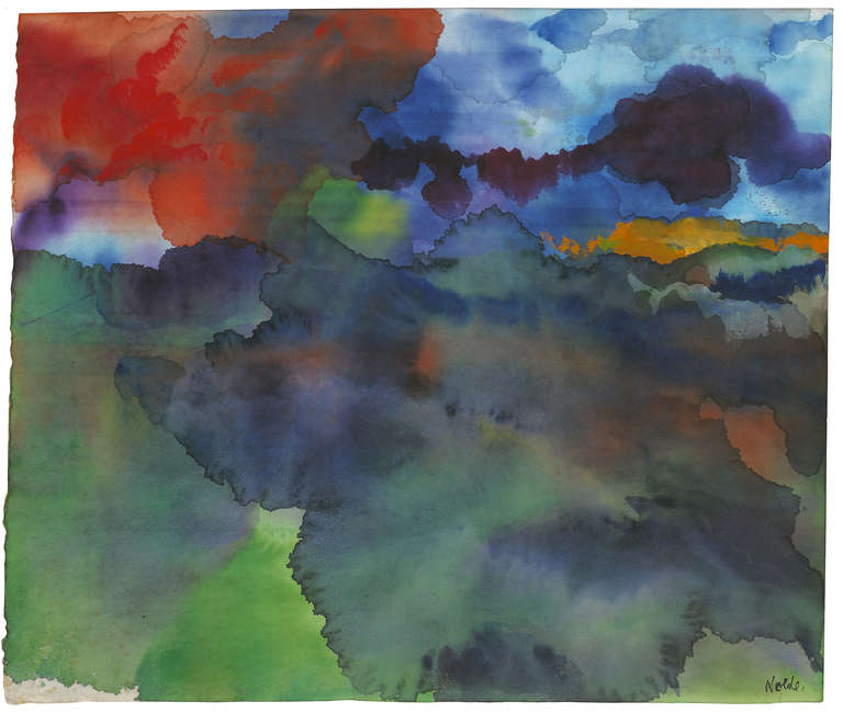 Emil Nolde Abstract Drawing - Stormy Sea