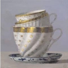 3 White and Gold Cups on Saucer 5