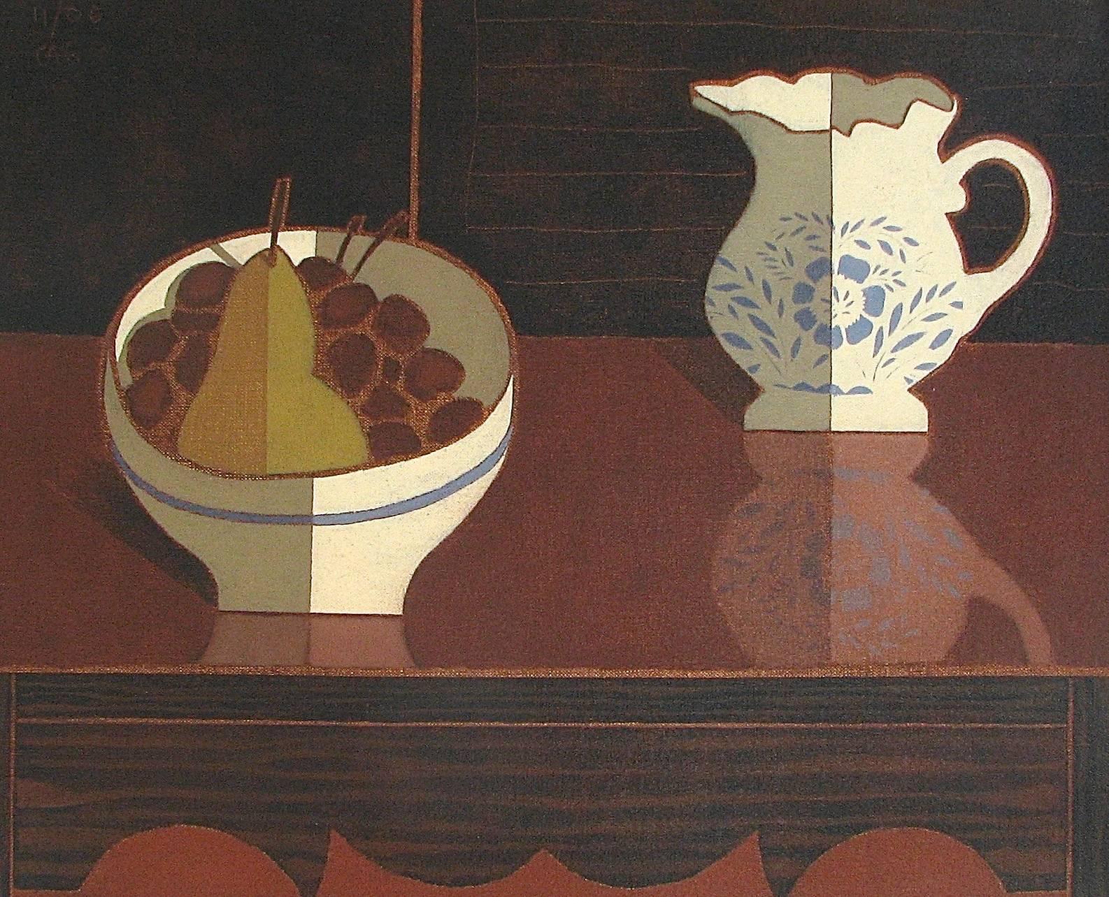 Charlotte Andry Gibbs Still-Life Painting - Still Life with Creamer and Bowl of Fruit