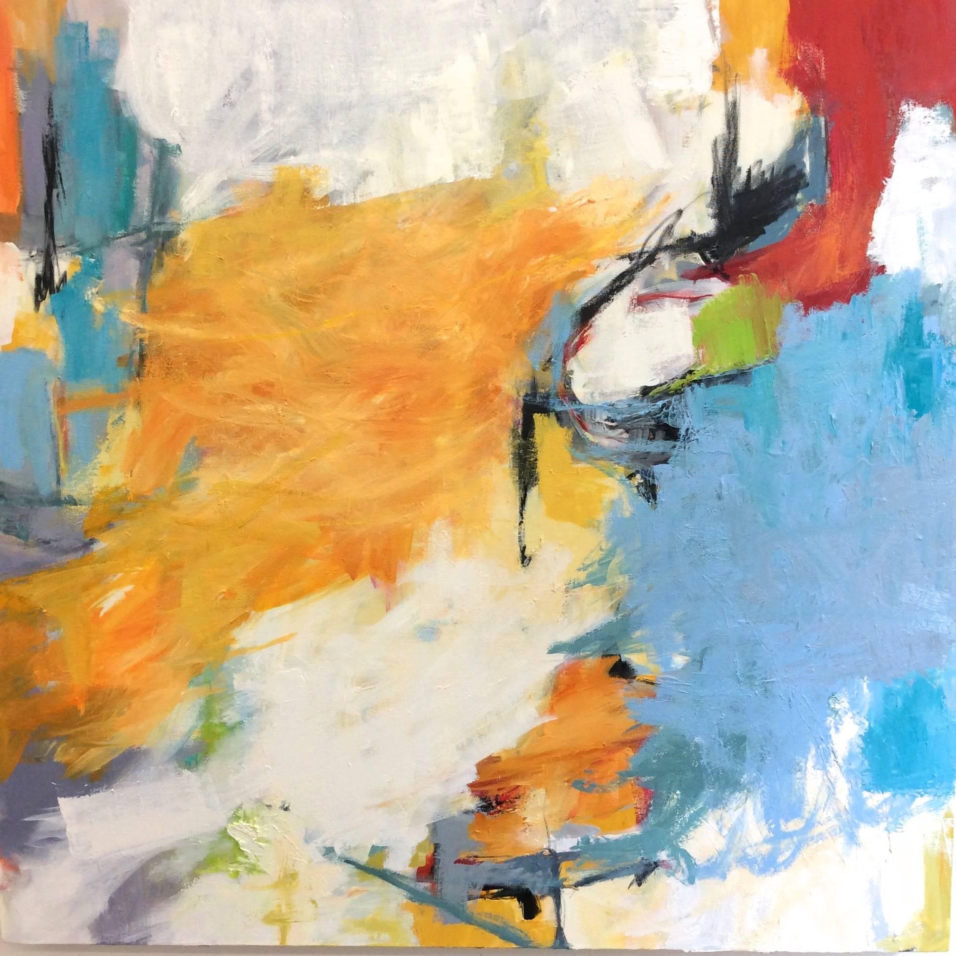 Cathy Bennigson Abstract Painting - Tangerine
