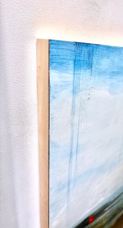 "Estuario" Paesaggio magico Luce scintillante Blu brillante Verde intenso Rosso Bianco