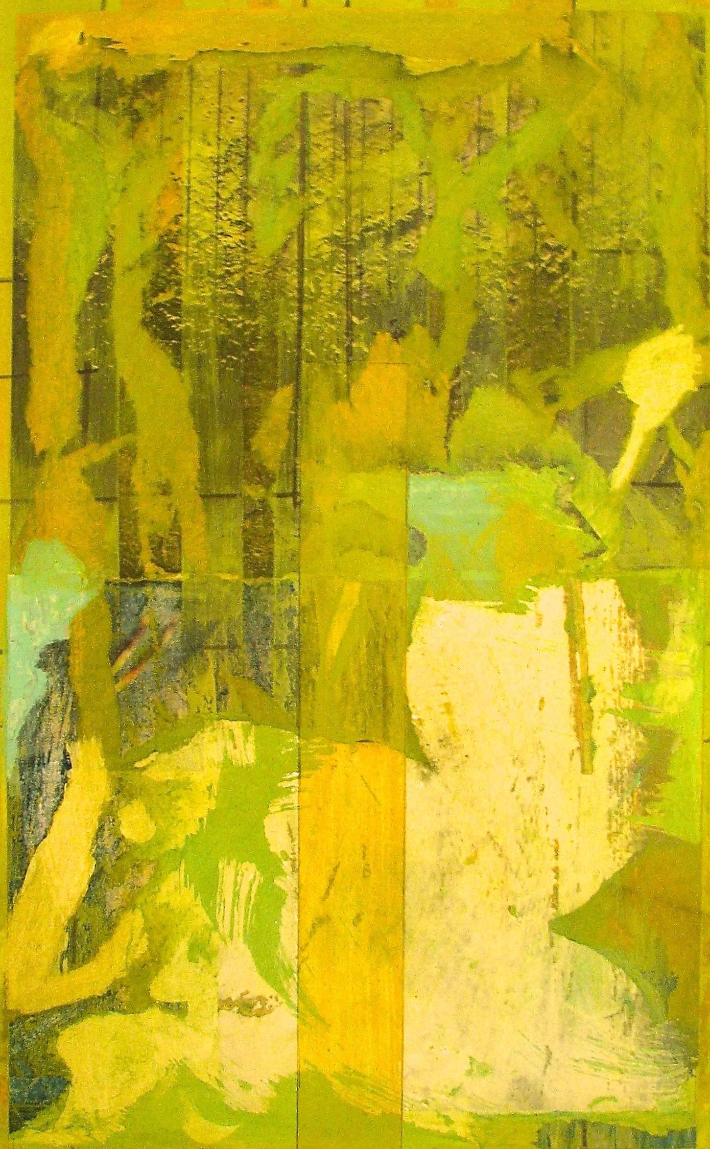 Nancy Berlin Abstract Drawing - "Exploration 2" Abstract Expressionist Modern Contemporary Green Mixed Media