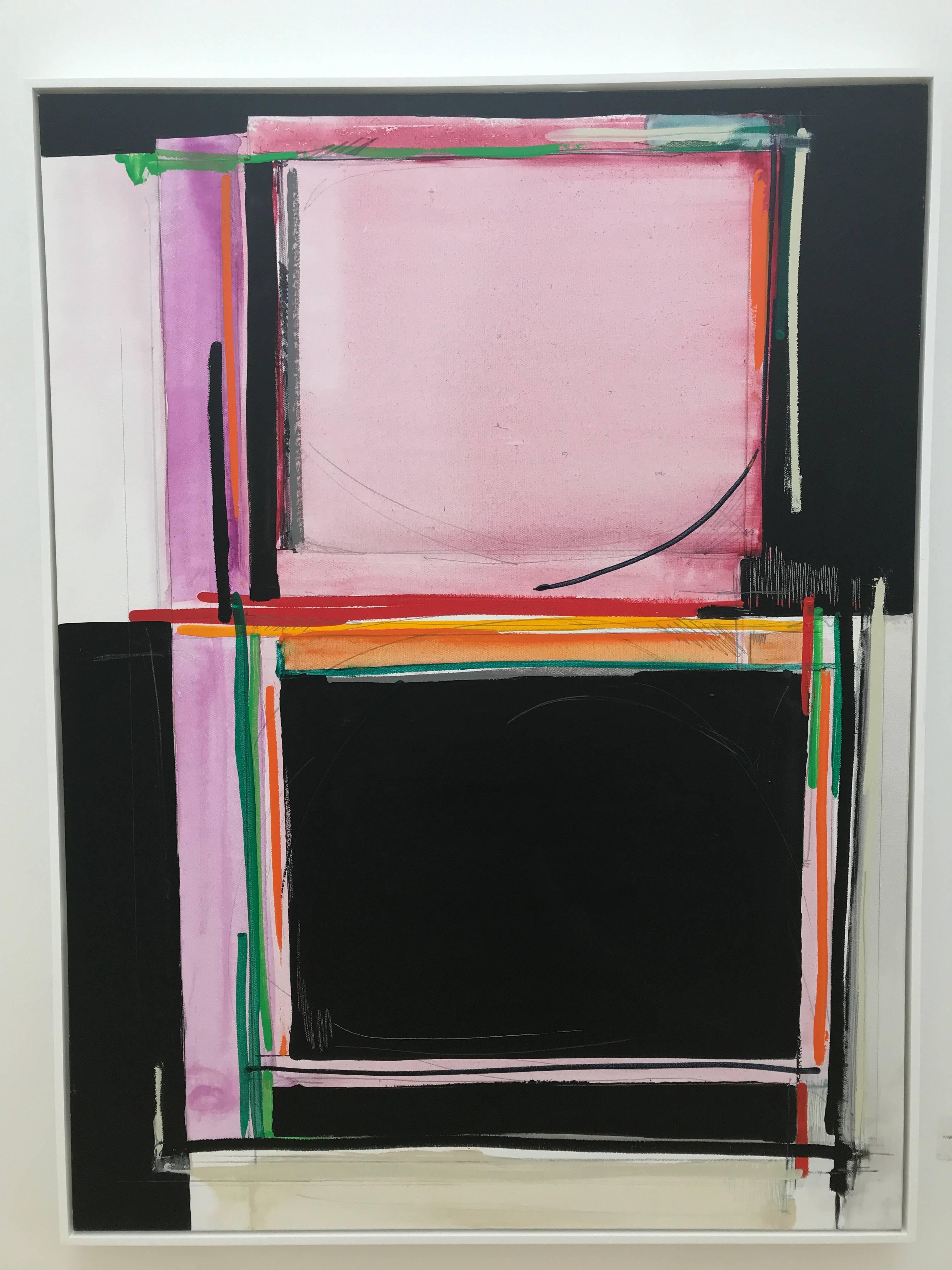 Stacked Black - Painting by Melinda Zox