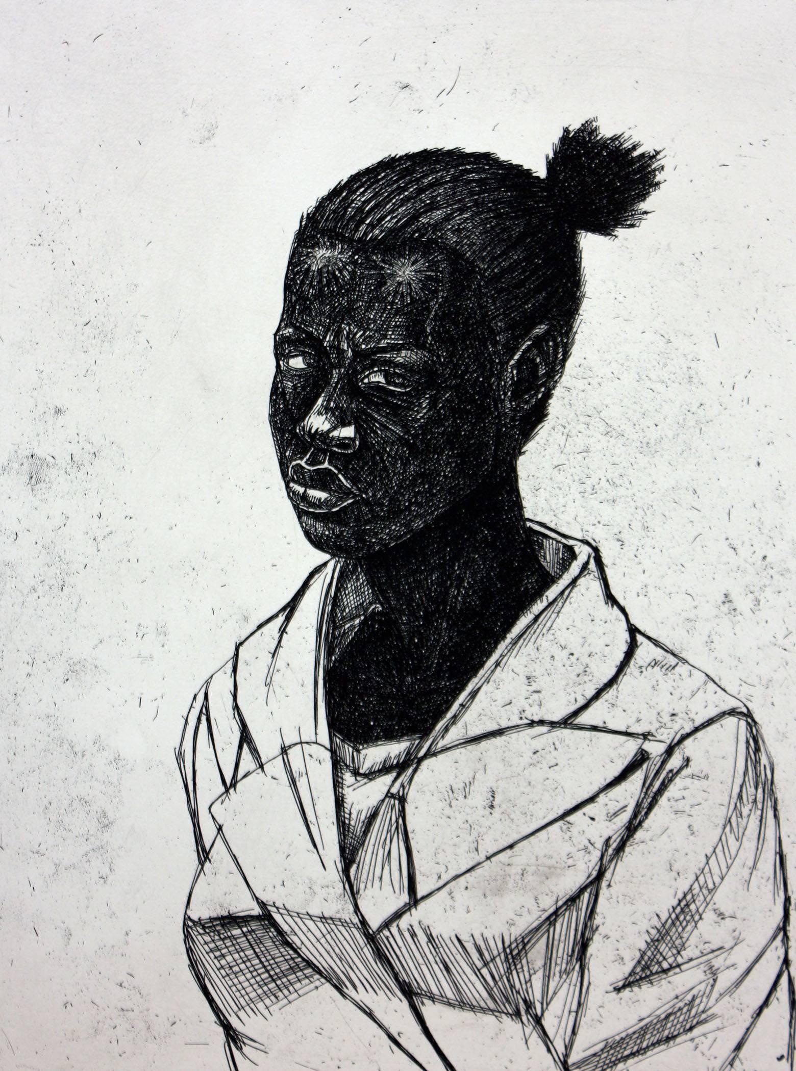 Kerry James Marshall Portrait Print - Untitled (Woman)