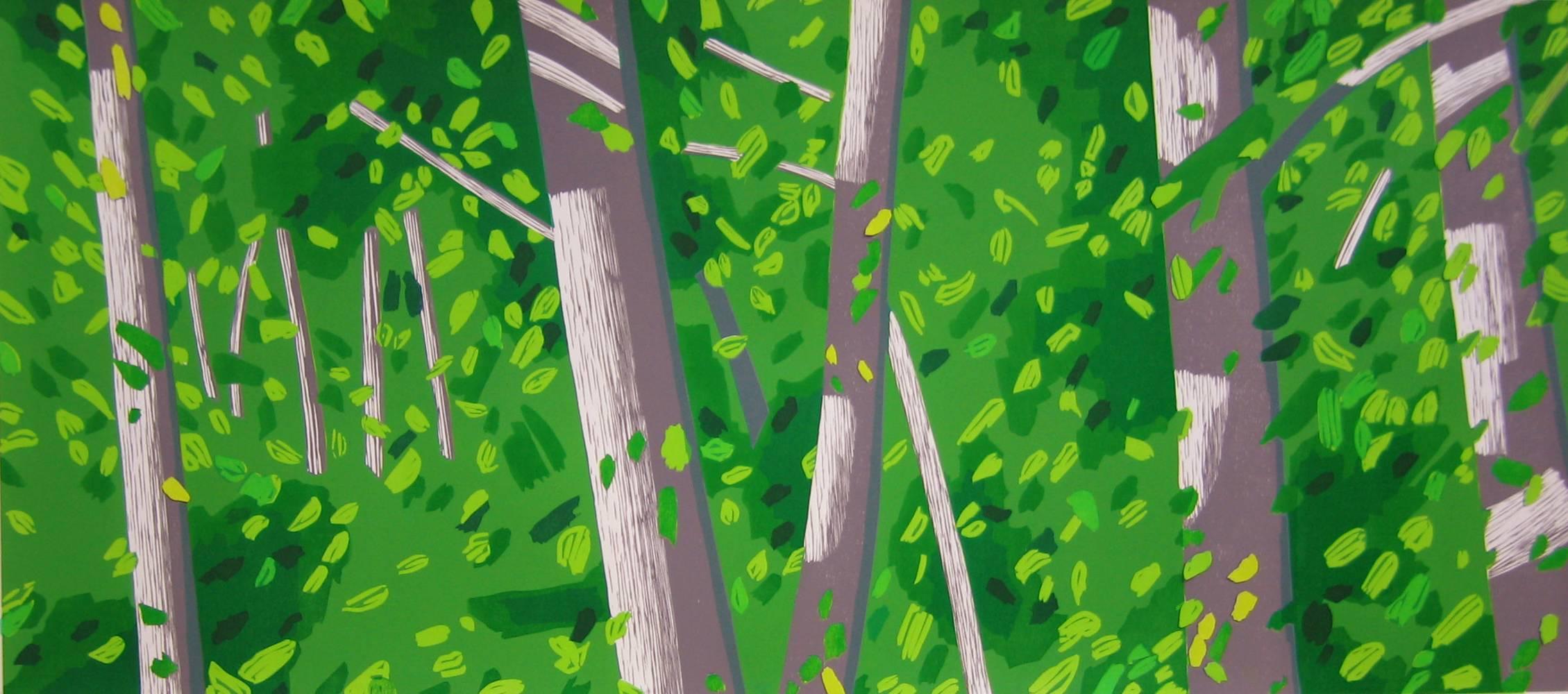 Alex Katz Landscape Print - Forest Woodcut