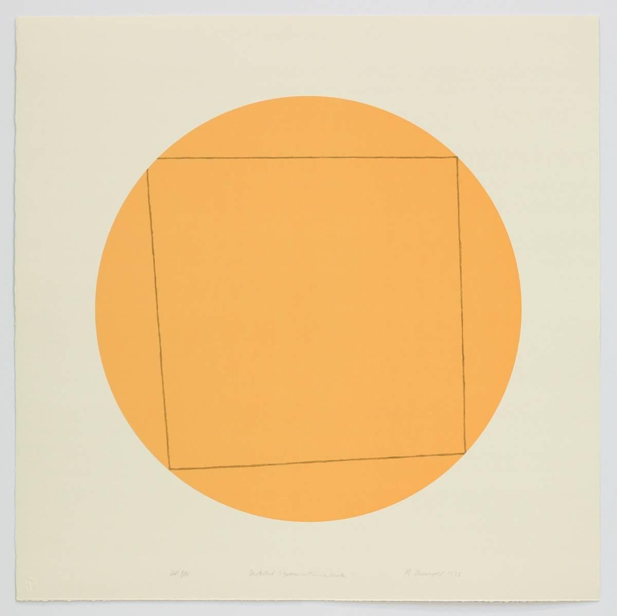 Distorted Square Within A Circle - Minimalist Print by Robert Mangold