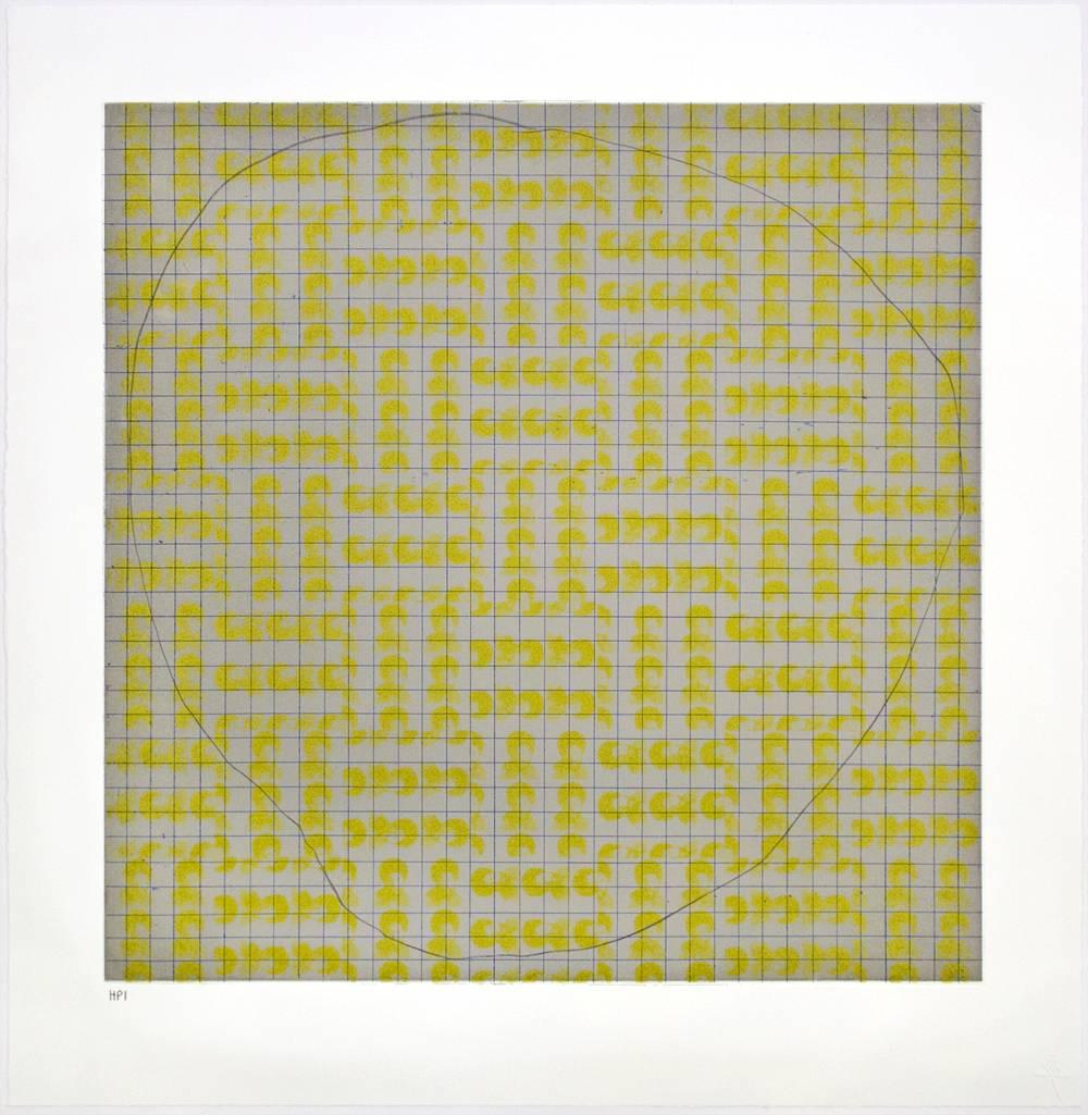 Abstract Print de McArthur Binion - MAB: (Aguafuerte I) 1971 Gris