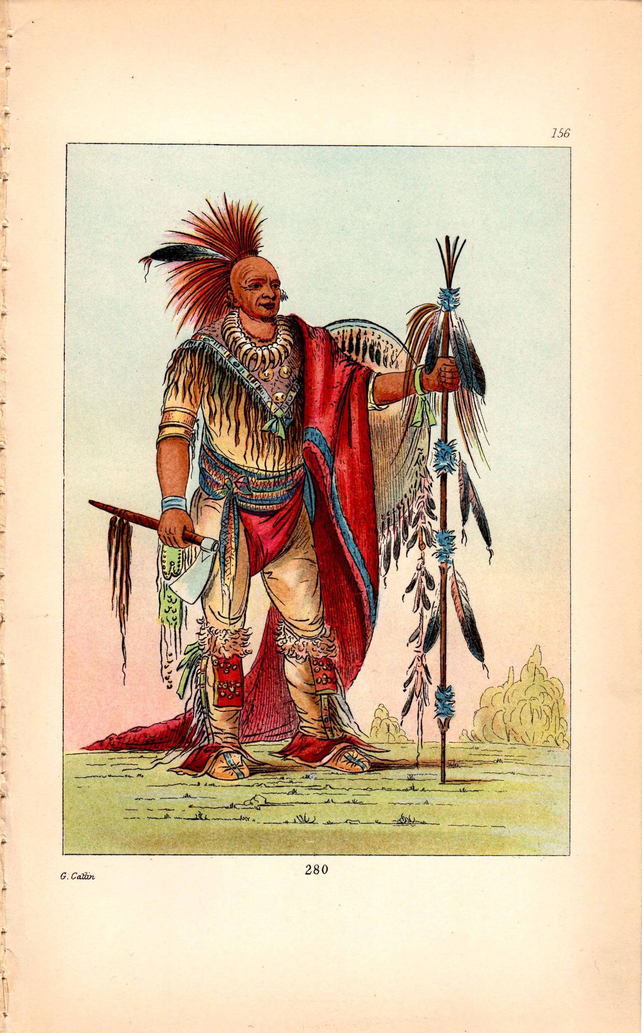 George Catlin Portrait Print - Sac and Fox Chiefs