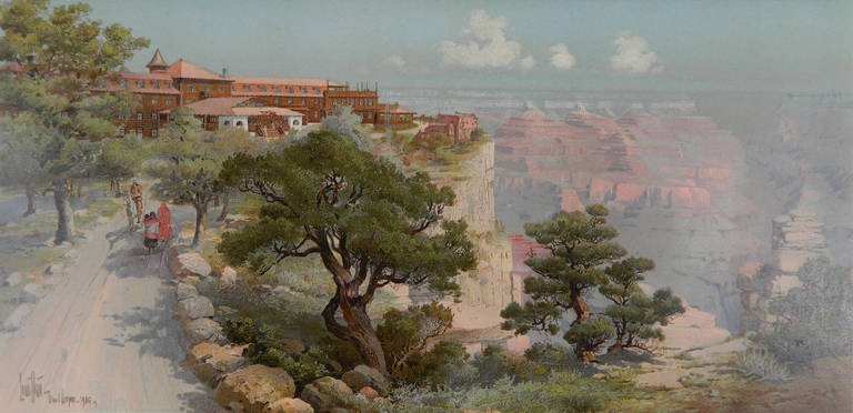 Louis B. Akin Landscape Print - Hotel el Tovar