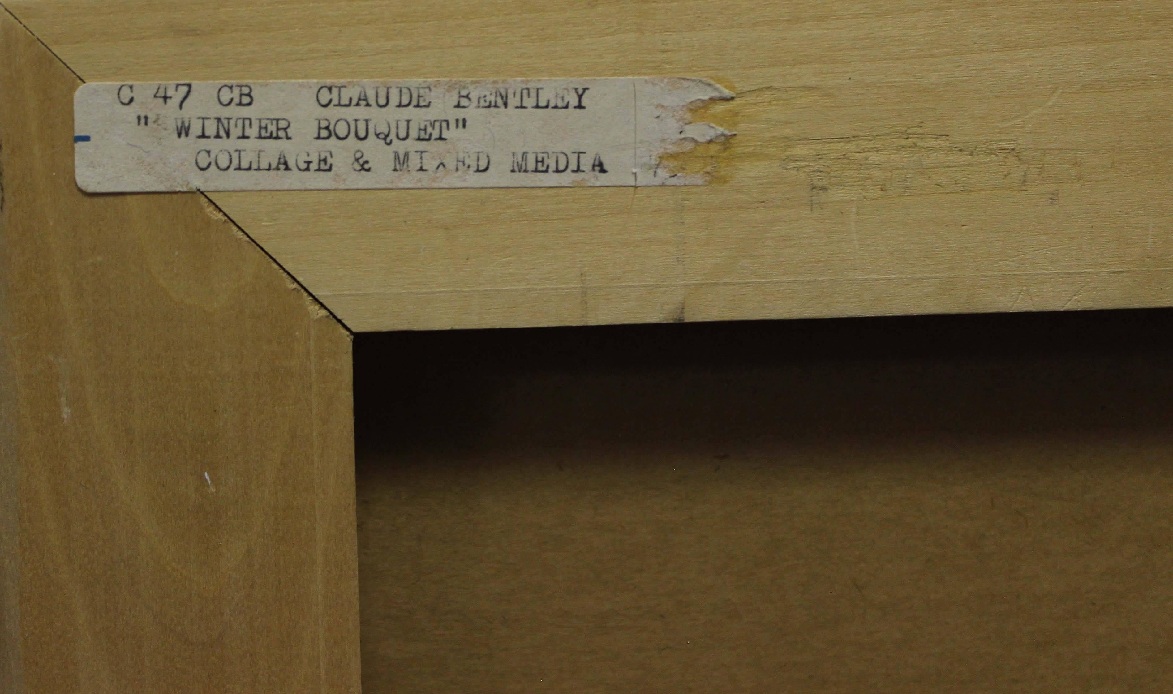 Mixed Media Collage by American Artist Claude Bentley. Signed and dated lower right