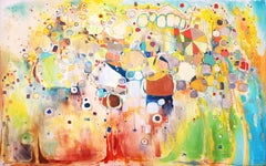 Worried Shoes large colorful abstract painting