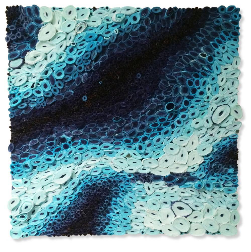 Depths 3 dimensional blue work - Mixed Media Art by Amy Genser