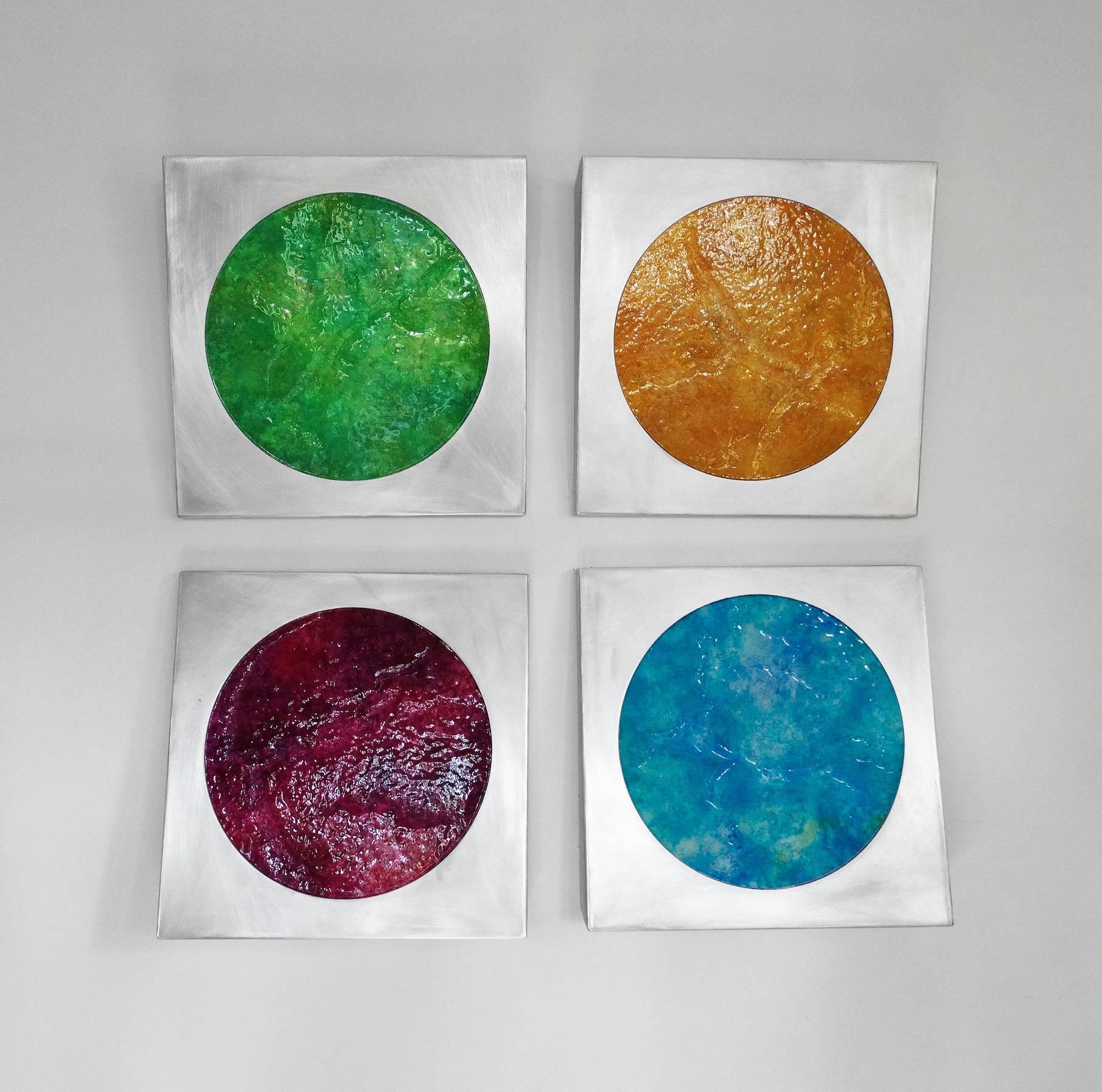 KX2: Ruth Avra + Dana Kleinman Abstract Painting - Birthstones (from the Petri Series)