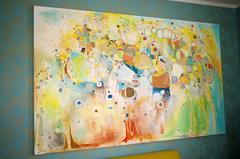 Worried Shoes large colorful abstract painting