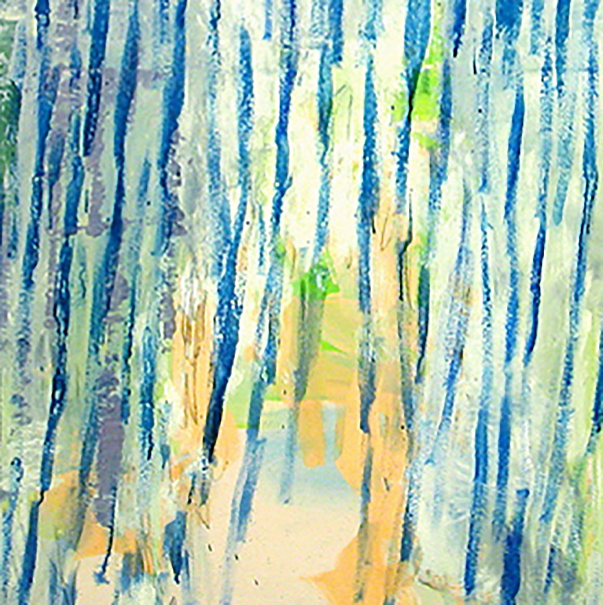 Blue Bamboo - Painting by Molly Herman