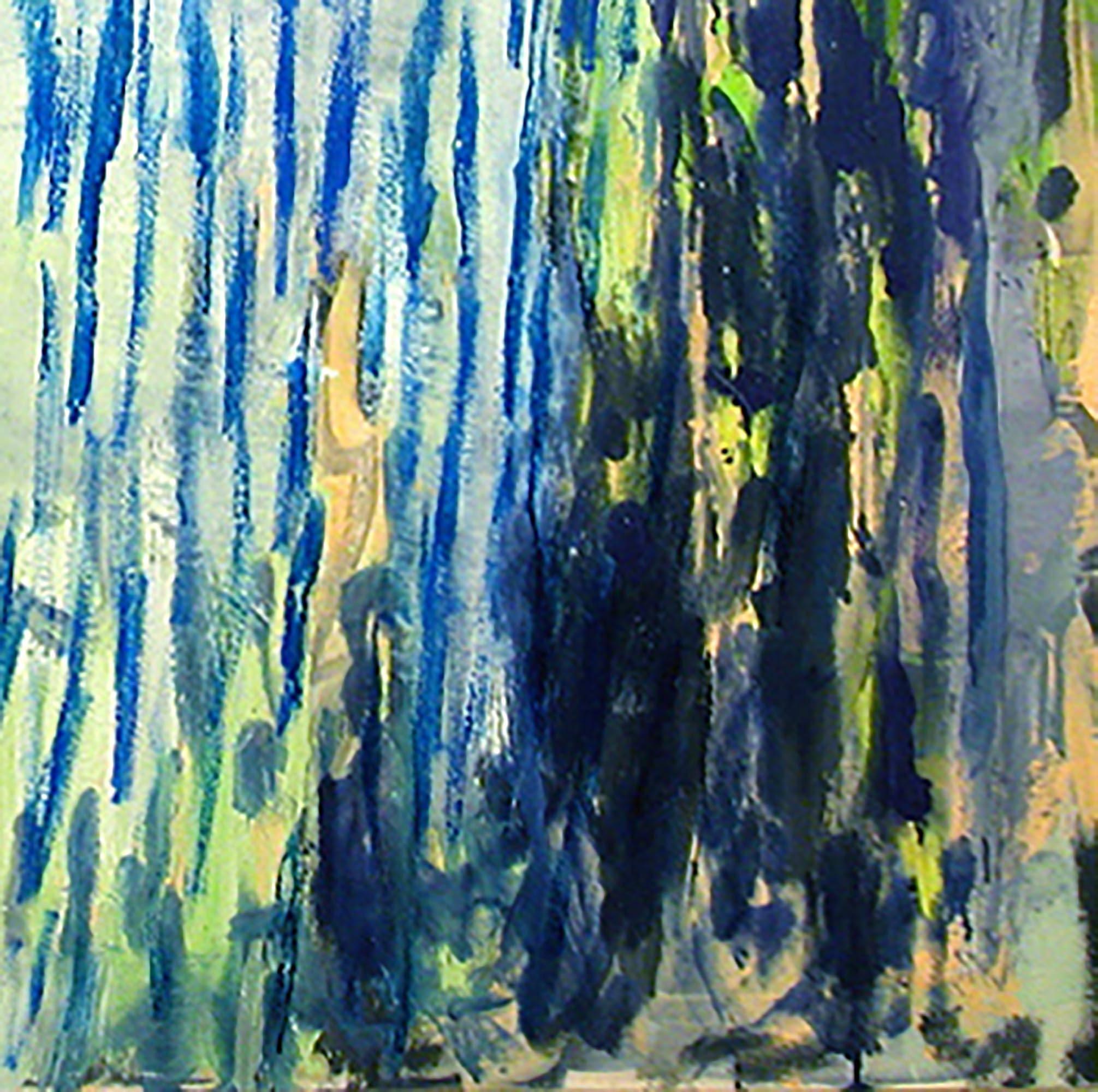 Blue Bamboo - Contemporary Painting by Molly Herman