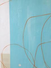 Majorca aqua Mid Century modern style diptych