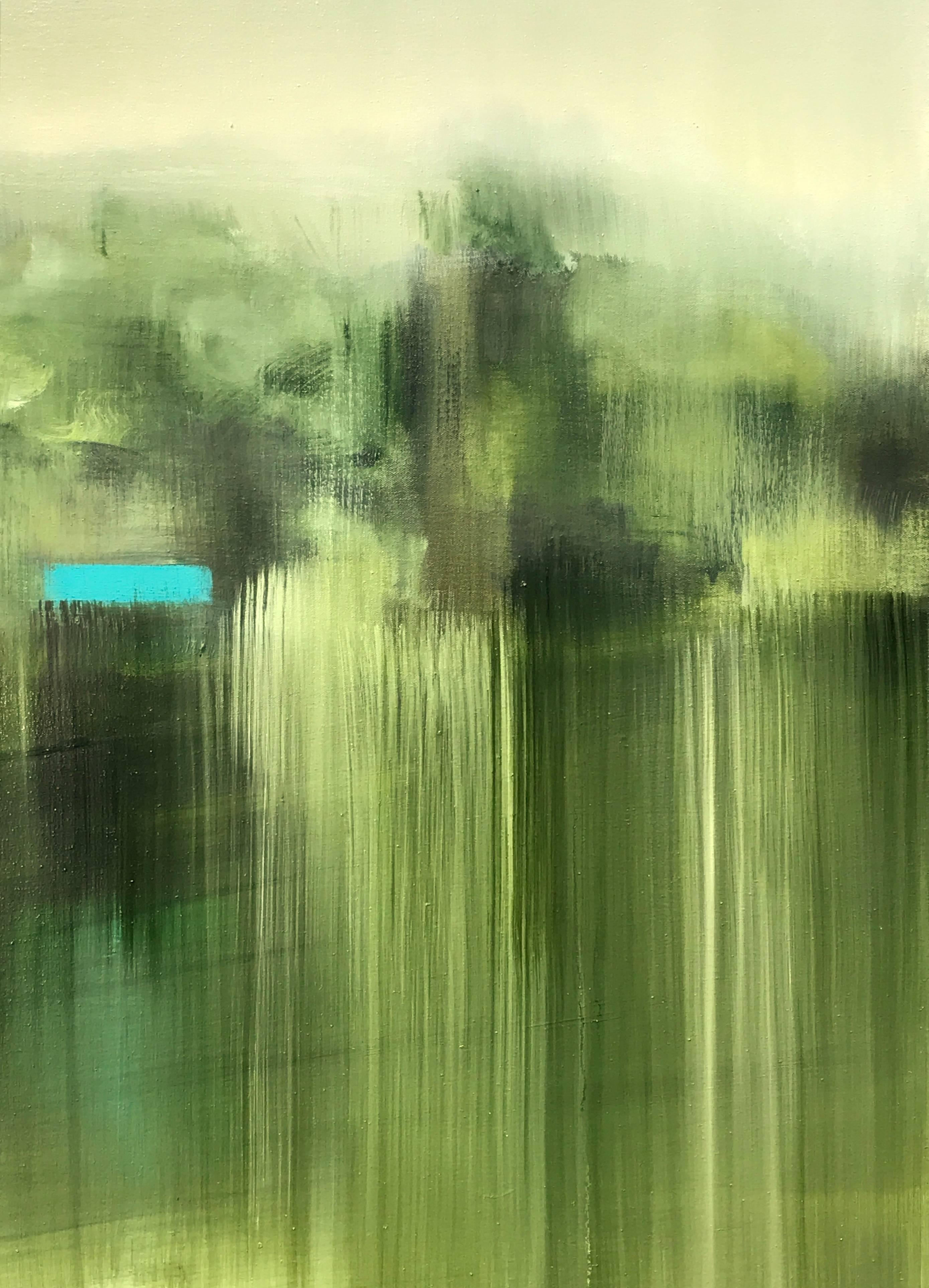 Domaine Interchange Green #2 - Contemporary Painting by Liz Dexheimer