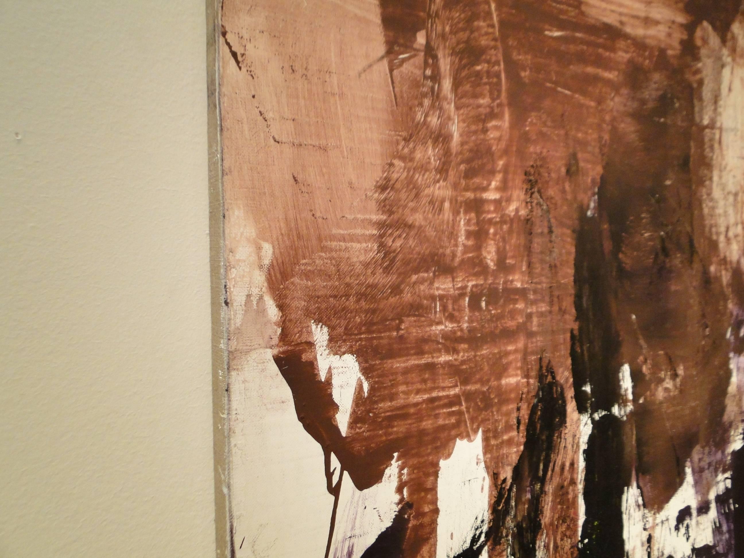 Raised Bristles II - Black Abstract Painting by Bill Jensen