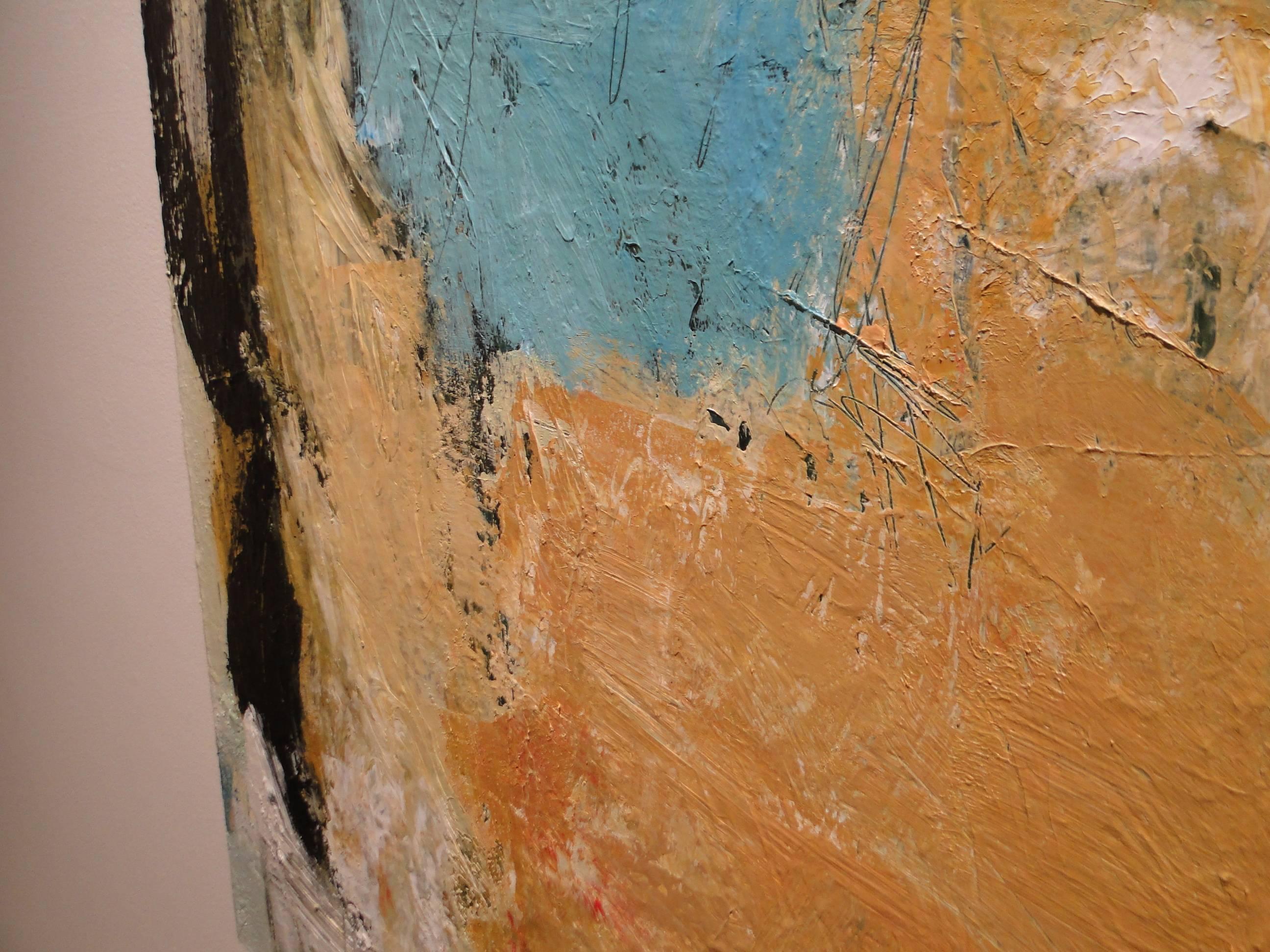 Recalling Italia  - Brown Abstract Painting by Ellen Rolli