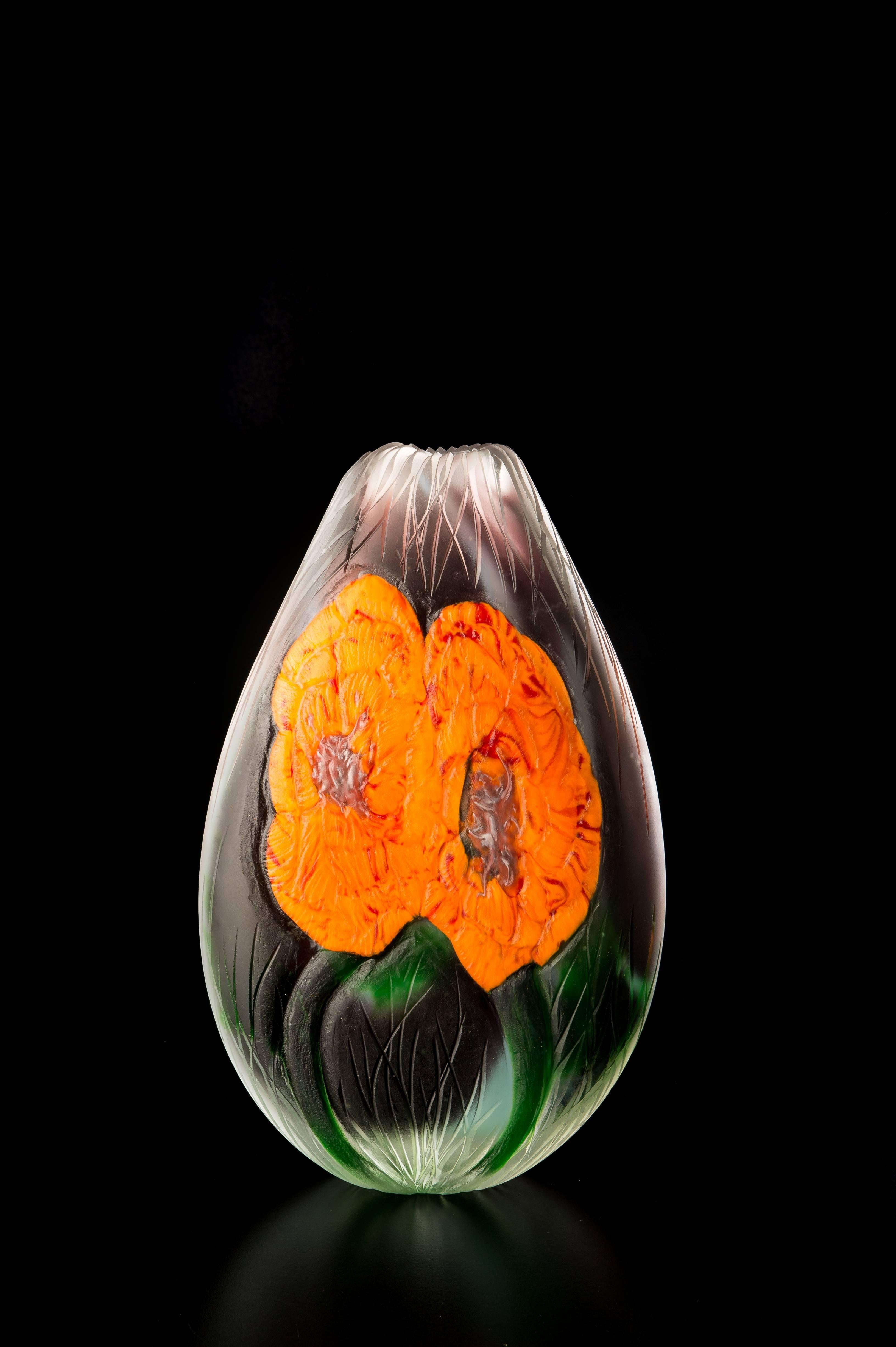 Tim Shaw Still-Life Sculpture - Orange Peonies