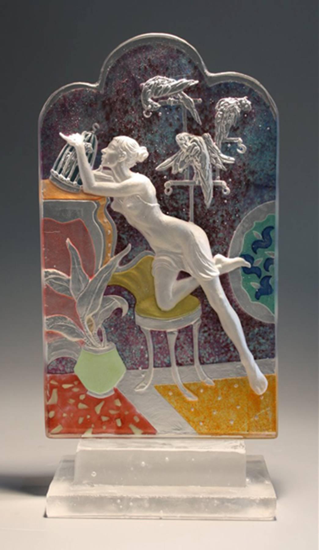 Wendy Saxon Brown Figurative Sculpture - Bird Cage