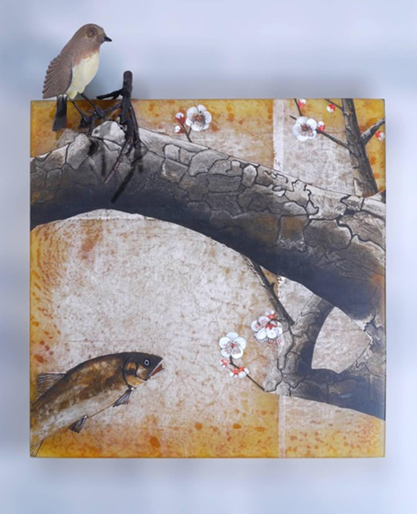 New Scene of Japan #7 - Mixed Media Art by Hiroshi Yamano