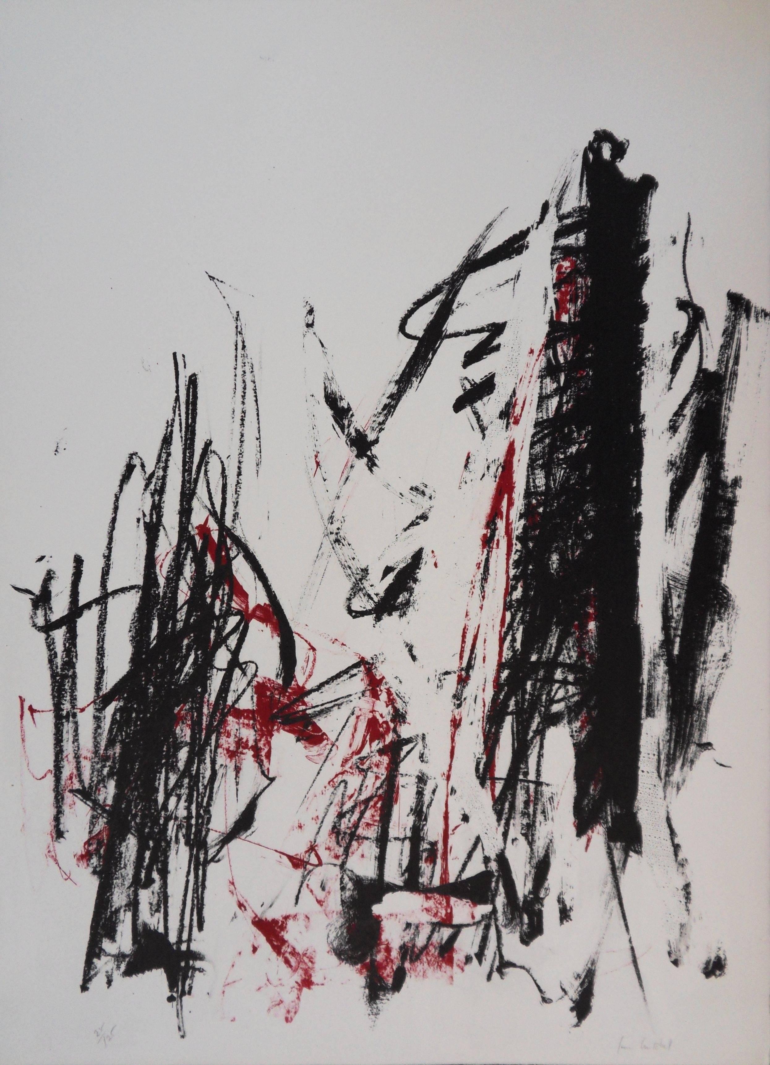 Joan Mitchell Abstract Print - Trees in Red - Original handsigned lithograph