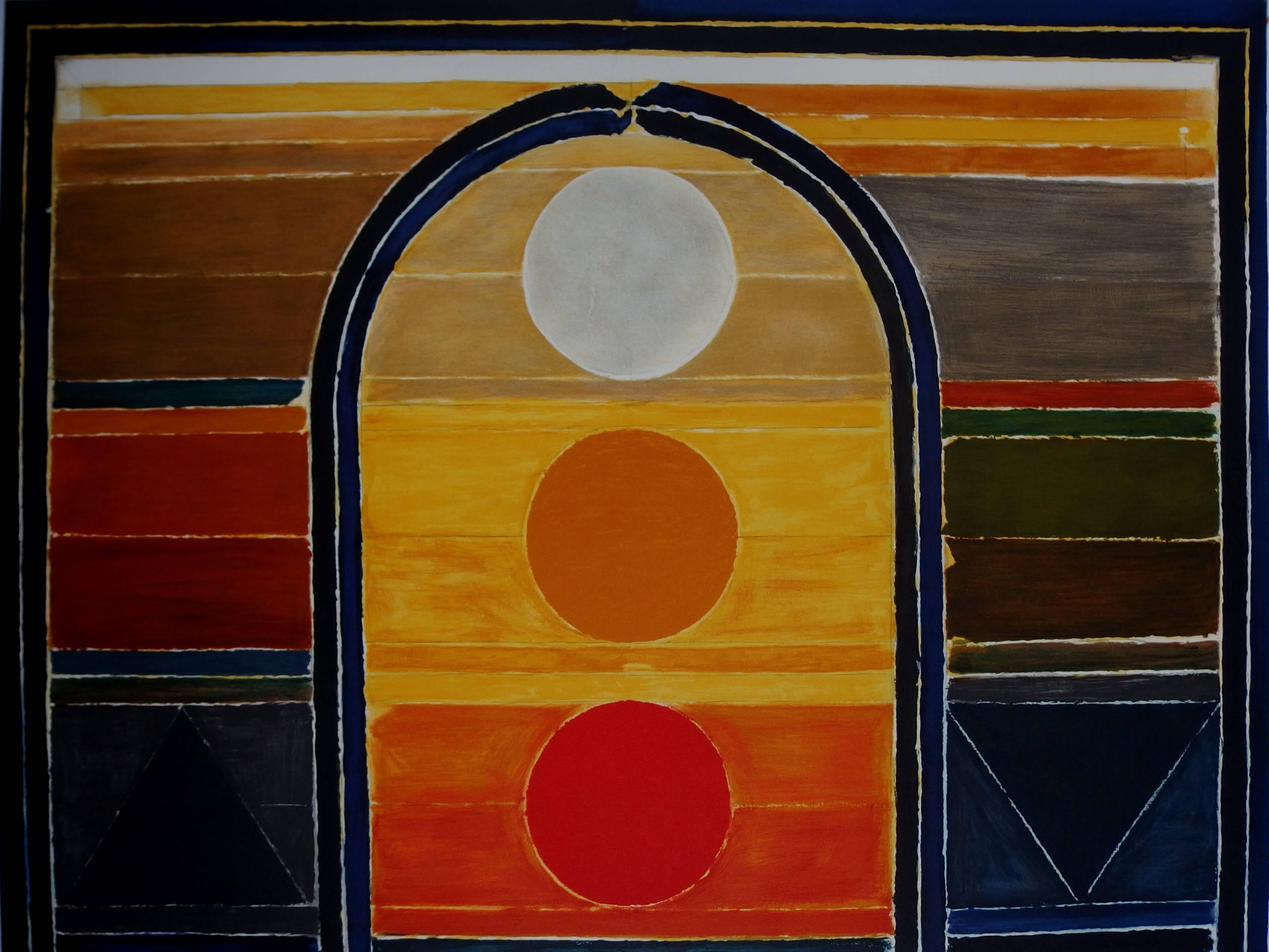 Five elements - Original handsigned lithograph - 150 copies - Abstract Expressionist Print by Sayed Haider Raza