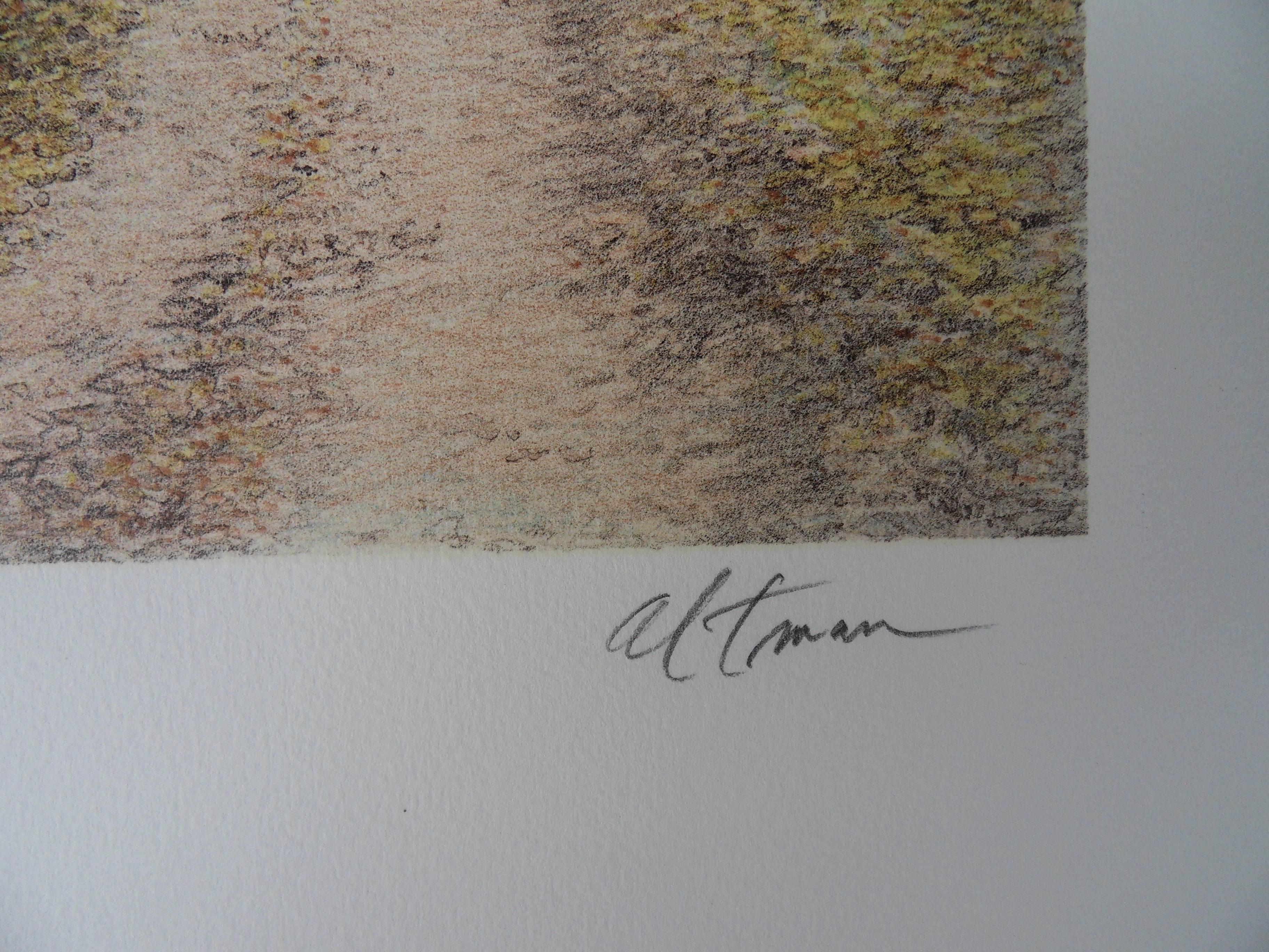 Central Park Views : Fall - Original handsigned lithograph - Print by Harold Altman