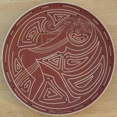 Danseuse - Tall original ceramic dish - Signed, Ltd 15 copies - Certificate 1961