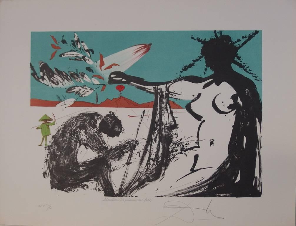 Vietnam / Peace Suite - Four original handsigned lithographs - 1973 - Surrealist Print by Salvador Dalí