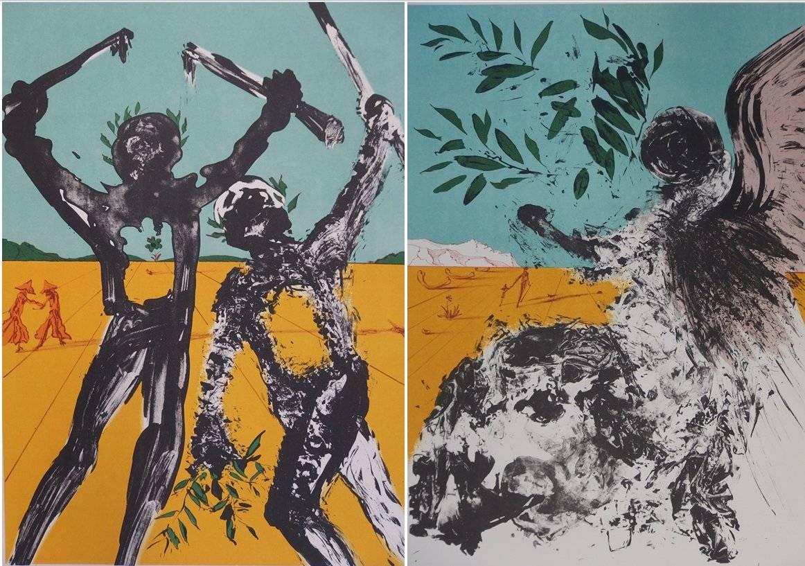 Salvador Dalí Figurative Print - Vietnam / Peace Suite - Four original handsigned lithographs - 1973